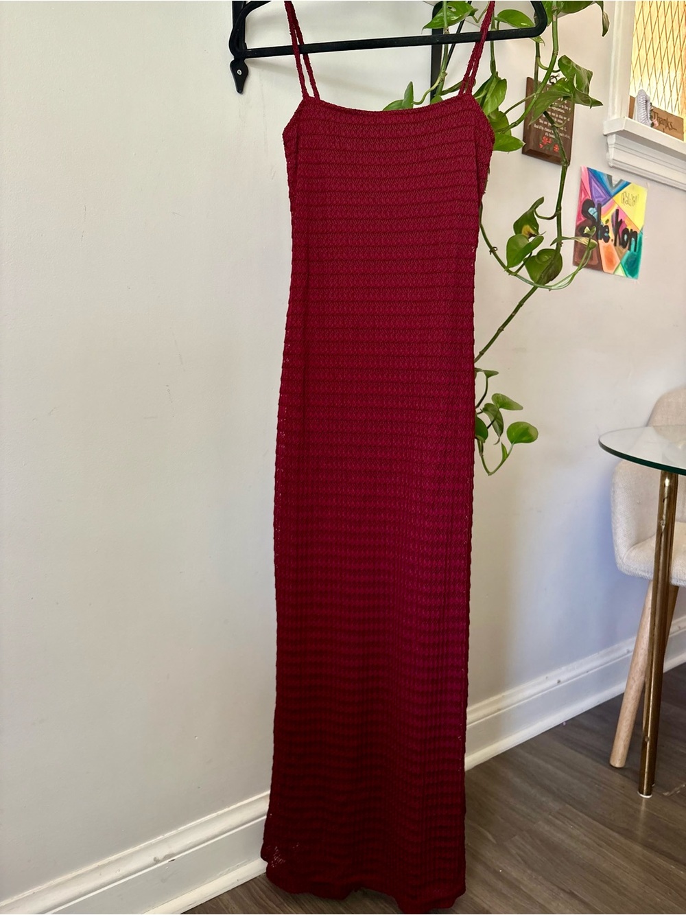 Garage Sleeveless Maxi Dress in Deep Wine Red
